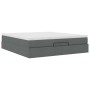 Estructura cama otomana colchón tela gris oscuro 180x200cm