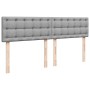 Estructura de cama otomana colchón tela gris claro 180x200cm