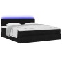 Estructura de cama otomana con colchón tela negra 180x200cm