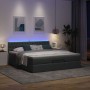 Estructura cama otomana colchón tela gris oscuro 180x200cm