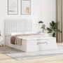 Estructura cama otomana colchón cuero sintético blanco