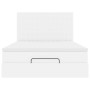 Estructura cama otomana colchón cuero sintético blanco