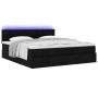 Estructura de cama otomana con colchón tela negra 180x200cm
