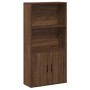 Estantería de madera de ingeniería marrón roble 60x24x120 cm