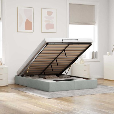 Estructura cama otomana sin colchón gris claro 140x200cm