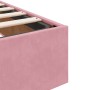 Estructura cama otomana sin colchón terciopelo rosa 200x200 cm