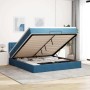 Estructura de cama otomana colchón azul oscuro 180x200 cm