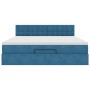 Estructura de cama otomana colchón azul oscuro 180x200 cm