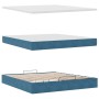 Estructura de cama otomana colchón azul oscuro 180x200 cm