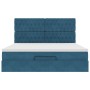 Estructura de cama otomana colchones terciopelo azul oscuro