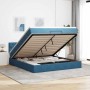 Estructura de cama otomana colchón azul oscuro 180x200 cm