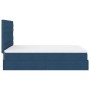 Estructura de cama otomana colchón tela azul pardo 140x200cm