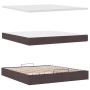 Estructura cama otomana colchón tela marrón oscuro 180x200cm