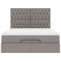 Estructura de cama otomana colchón tela gris pardo 140x200cm