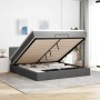 Estructura cama otomana colchón tela gris oscuro 180x200cm