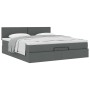 Estructura cama otomana colchón tela gris oscuro 180x200cm