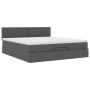 Estructura cama otomana colchón tela gris oscuro 180x200cm
