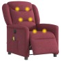 Sillón de masaje reclinable eléctrico tela rojo tinto