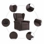 Sillón reclinable eléctrico tela marrón oscuro