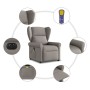Sillón reclinable de masaje eléctrico tela gris taupe