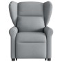 Sillón de masaje reclinable de pie de tela gris claro