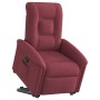 Sillón reclinable elevable tela rojo tinto