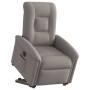 Sillón eléctrico reclinable elevable de tela gris taupe