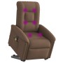 Sillón de masaje eléctrico reclinable elevable tela marrón