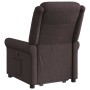 Sillón reclinable elevable tela marrón oscuro