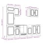 Mueble cocina Kalmar blanco de alto brillo 7 pzas