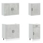 Mueble cocina Kalmar gris hormigón 7 pzas madera contrachapada