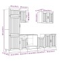 Mueble cocina Kalmar gris hormigón 7 pzas madera contrachapada