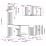 Mueble cocina Kalmar roble ahumado 8 pzas madera contrachapada