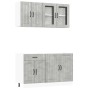 Mueble cocina Kalmar gris hormigón 4 pzas madera contrachapada