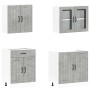 Mueble cocina Kalmar gris hormigón 4 pzas madera contrachapada