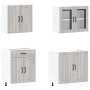 Mueble cocina Kalmar sonoma gris 4 pzas madera contrachapada