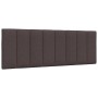 Cabecero de cama acolchado tela marrón oscuro 140 cm