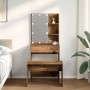 Juego de tocador con LED madera contrachapada madera vieja