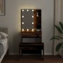 Juego de tocador con LED madera contrachapada madera vieja