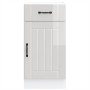 Mueble bajo de cocina Lucca blanca de alto brillo