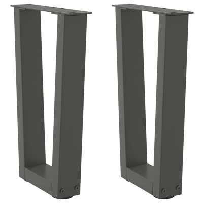 Patas para mesa de comedor en forma de V 2 uds antracita acero