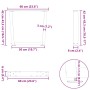 Patas para mesa de comedor forma V 2 uds negro 60x(42-43,3) cm
