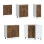 Mueble cocina Kalmar roble ahumado 11 pzas madera contrachapada