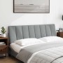 Cabecero de cama acolchado tela gris claro 160 cm