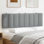 Cabecero de cama acolchado tela gris claro 160 cm