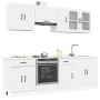 Mueble de cocina Kalmar blanco 8 piezas madera contrachapada