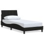 Estructura de cama sin colchón tela negro 80x200 cm