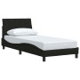 Estructura de cama sin colchón tela negro 80x200 cm