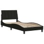 Estructura de cama sin colchón tela negro 80x200 cm