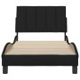 Estructura de cama sin colchón tela negro 80x200 cm